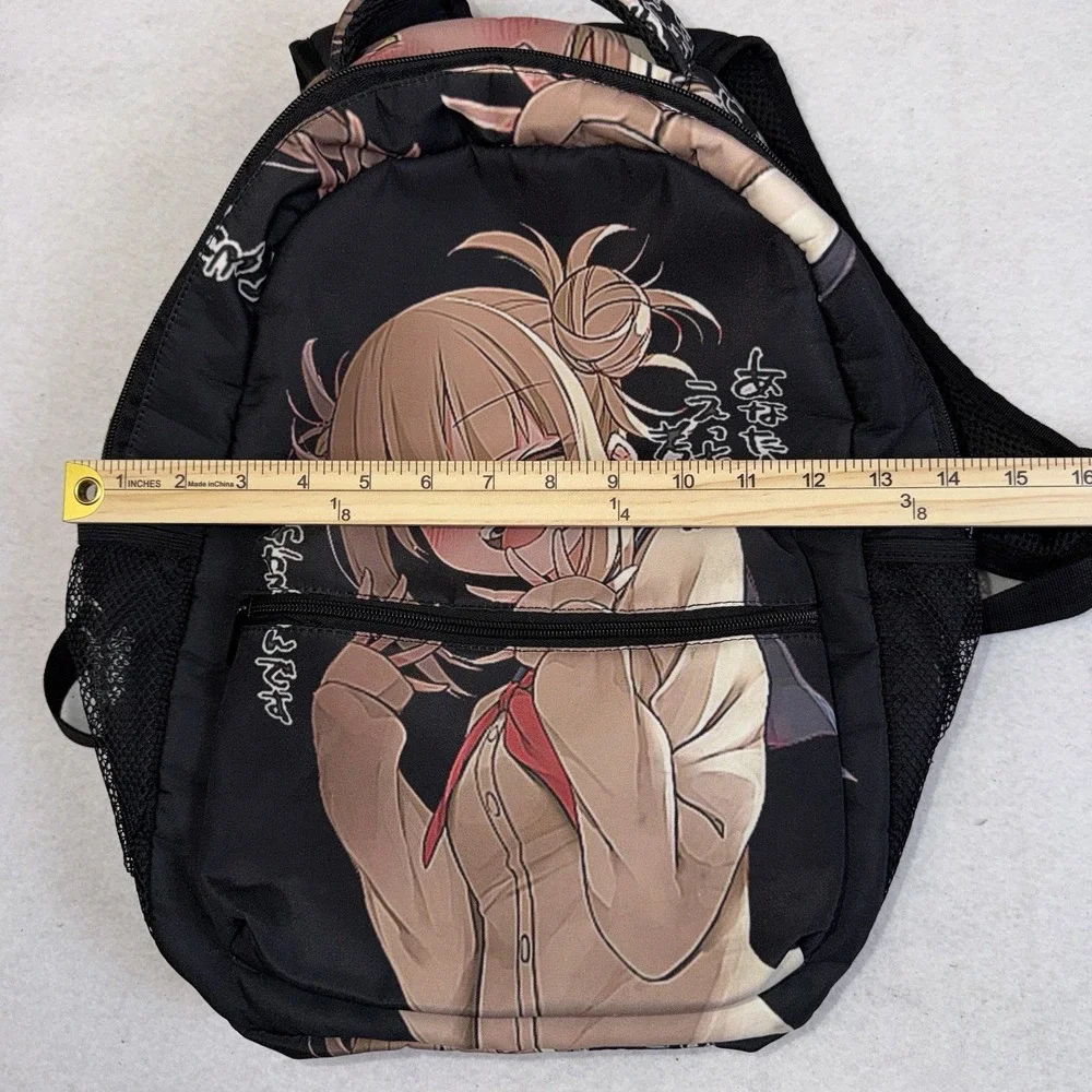 Anime Girl Backpack Black Mini School Bag Himiko Toga Style Japanese Manga Print